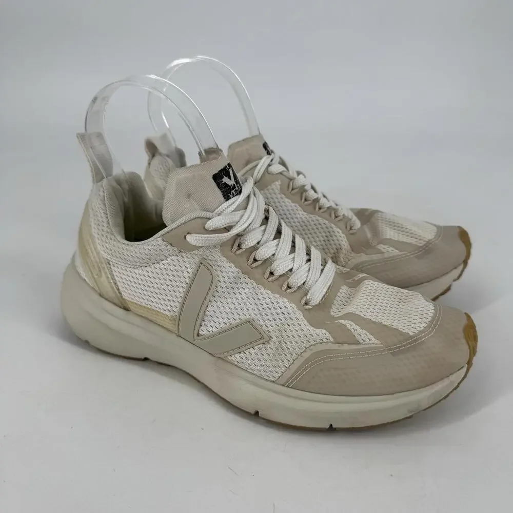 Veja Womens White and Beige Athletic Sneakers